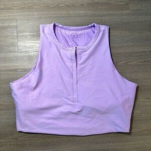 Abercrombie & Fitch YPB activewear sculptLUX plunge Henley tank, lilac, size 2XL
